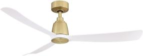 img 4 attached to 🌀 Fanimation FPD8534BS Kute 52 inch Ceiling Fan - Indoor/Outdoor, Matte White Blades, Satin Brass Finish