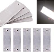 smseace 15pcs white reflector sticker waterproof plastics material stick-on/screw-holes used for truck logo