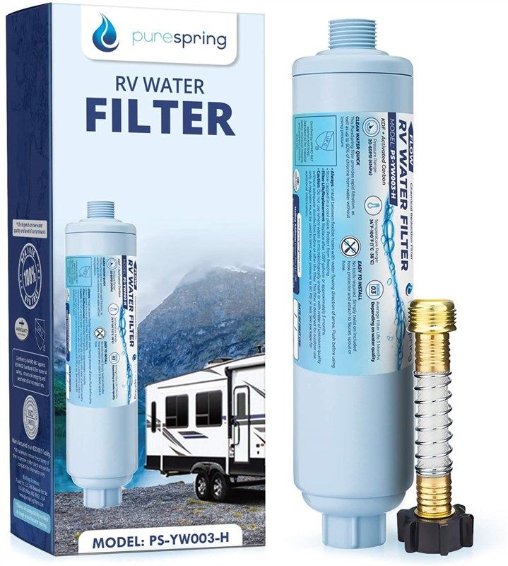PureSpring RV/Camper Water Filter with Flexible Hose Protector  Reduces  Chlorine, Odors, Bad Taste in Drinking Water - PureSpring Filters