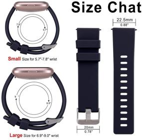 img 3 attached to Fitbit Versa/Versa 2/Versa SE Lite Compatible Watch Bands in Black, Pink, Grey, 📟 Purple, Mint Green, Navy Blue, White, Yellow, Barbie Powder, Gem Green, Fuchsia, and Dark Violet