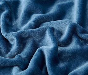 img 2 attached to 🛏️ Nautica Home Plush Collection Blanket - Ultra-Soft & Cozy Fleece, Lightweight & Luxuriously Warm Bedding - King Size in Medium Blue