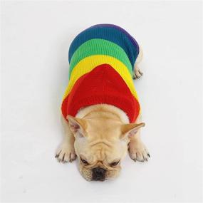 img 3 attached to 🌈 PASRLD Dog Sweater: Cozy Rainbow Pet Knitwear for a Warm and Stylish Fall/Winter