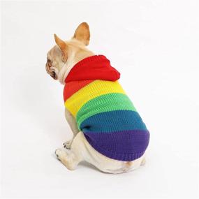 img 2 attached to 🌈 PASRLD Dog Sweater: Cozy Rainbow Pet Knitwear for a Warm and Stylish Fall/Winter