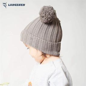 img 2 attached to 🧶 Winter Warm Knitted Baby Hats with Pom Pom: Stylish and Cozy Beanies for Girls and Boys with Fleece Lining by LANGZHEN