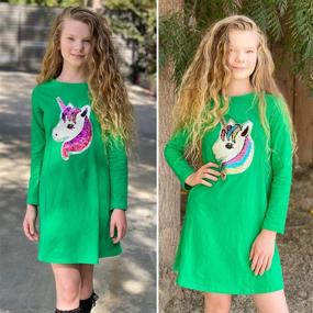 img 2 attached to 🦄 Unicorn Mermaid Rainbow Girls' Clothing and Dresses by HH Family