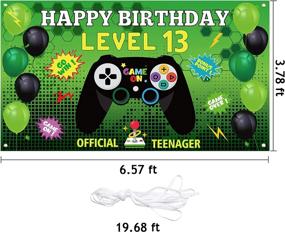 img 3 attached to 🎮 PANTIDE Level 13 Video Game Happy Birthday Backdrop Banner: Ultimate Party Decorations and Supplies for Level Up Birthday Celebration with Game Controller Balloon Banner and Poster Accessory (6.6 x 3.8ft)