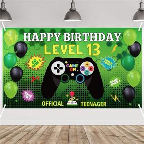 img 4 attached to 🎮 PANTIDE Level 13 Video Game Happy Birthday Backdrop Banner: Ultimate Party Decorations and Supplies for Level Up Birthday Celebration with Game Controller Balloon Banner and Poster Accessory (6.6 x 3.8ft)