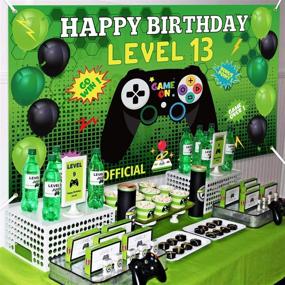 img 1 attached to 🎮 PANTIDE Level 13 Video Game Happy Birthday Backdrop Banner: Ultimate Party Decorations and Supplies for Level Up Birthday Celebration with Game Controller Balloon Banner and Poster Accessory (6.6 x 3.8ft)