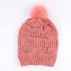 img 2 attached to 🧸 ACTLATI Kids Winter Beanie Hat with Colorful Pompom Ears | Ski Hat for Boys and Girls (Ages 7-12)