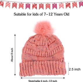 img 3 attached to 🧸 ACTLATI Kids Winter Beanie Hat with Colorful Pompom Ears | Ski Hat for Boys and Girls (Ages 7-12)