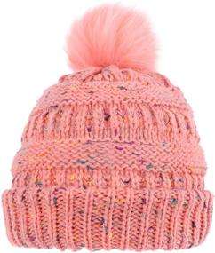 img 4 attached to 🧸 ACTLATI Kids Winter Beanie Hat with Colorful Pompom Ears | Ski Hat for Boys and Girls (Ages 7-12)