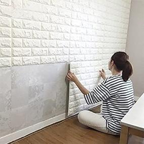 img 4 attached to 🧱 CHMING 10PCS 3D Brick Wall Stickers: Waterproof Foam Wallpaper for Bedroom and Living Room Décor