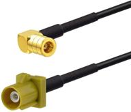 🔌 premium eightwood 3ft fakra curry male to smb female right angle satellite radio antenna cable - compatible with sirius xm car vehicle radio stereo receiver tuner logo