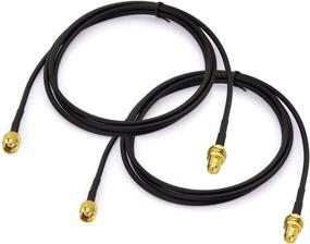 img 3 attached to 📶 Bingfu 1m RP-SMA Male to RP-SMA Female Bulkhead Mount RG174 WiFi Antenna Extension Cable (2-Pack): Boost WiFi Signal for Router, Security Camera, PCIE Network Card