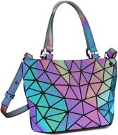 geometric handbag luminous holographic shopping logo