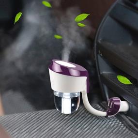 img 4 attached to 🚗 Vyaime Car Diffuser Humidifier, Essential Oil Aromatherapy Diffuser, Ultrasonic Cool Mist Humidifier for Vehicle Automobile in Purple