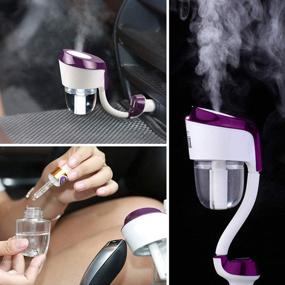 img 3 attached to 🚗 Vyaime Car Diffuser Humidifier, Essential Oil Aromatherapy Diffuser, Ultrasonic Cool Mist Humidifier for Vehicle Automobile in Purple