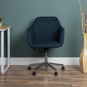 img 1 attached to 🪑 Blue Upholstered Home Office Desk Chair from OFM - ESS Collection