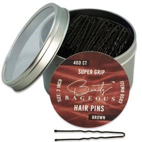 img 4 attached to Super Grip Hair Pins: 400 Ct Brown Set in a Handy Reusable Tin!