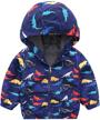 🦖 waterproof windproof hooded dinosaur coat for toddler boys - kids outdoor windbreaker logo