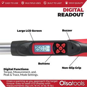 img 1 attached to 🔧 Olsa Tools 1/2-Inch Drive Digital Torque Wrench, Range 12.5-250 ft-lb, ±1% CW/±2% CCW Accuracy, Premium Adjustable Ratchet Torque Wrench, Professional-Grade