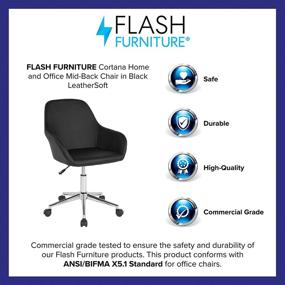 img 1 attached to Black LeatherSoft Mid-Back Chair for 🪑 Home and Office - Flash Furniture Cortana