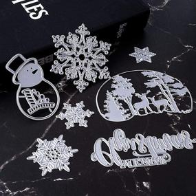 img 2 attached to 🎄 Merry Christmas Cutting Dies Set with Xmas Snowman Snowflake Tree Patterns - Metal Stencil Templates for DIY Scrapbook Album, Paper Card Making, Craft Decoration