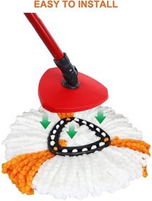 img 2 attached to 🧹 Optimized 12-Pack Spin Mop Head Replacements for Easy Cleaning - Microfiber Refills, 360-Degree Dust Mop Head Replacement for Floor Cleaning and Effortless Wringing