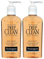 neutrogena deep clean daily facial cleanser - alcohol-free, oil-free, and non-comedogenic - pack of 2 for normal to oily skin, 6.7 fl. oz logo