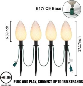 img 3 attached to 🎄 Pallerina Christmas C9 Pathway Lights: 7FT Pinecone Pathway Decoration, Connectable Commercial Warm White LEDs - UL Listed