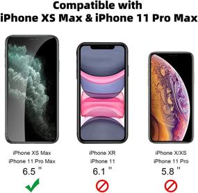 img 3 attached to 📱 2 Пакета Защитного экрана для конфиденциальности iPhone Xs Max/11 Pro Max, XYYZYZ, 6,5 дюйма, Полное покрытие Темное Антишпионское закаленное стекло, 9H Прочность, Устойчивость к царапинам - Черный, с рамкой для установки