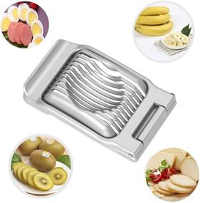 img 3 attached to 🥚 Versatile Stainless Steel Wire Egg Slicer: Ideal for Hard Boiled Eggs, Aluminium Egg Cutter, and Strawberry Fruit Garnish Slicer (Grey)