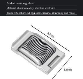 img 1 attached to 🥚 Versatile Stainless Steel Wire Egg Slicer: Ideal for Hard Boiled Eggs, Aluminium Egg Cutter, and Strawberry Fruit Garnish Slicer (Grey)