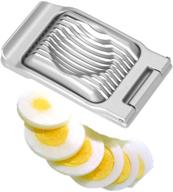 🥚 versatile stainless steel wire egg slicer: ideal for hard boiled eggs, aluminium egg cutter, and strawberry fruit garnish slicer (grey) logo