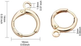 img 3 attached to 👂 Airssory 5 Pairs Brass Hoop Leverback Earrings | Real Gold Plated | Long-Lasting Lever Back Ear Wire Jewelry Accessories - 14.7x11.7mm