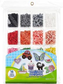 img 3 attached to 🔳 4000 pcs Perler Beads Stripes and Pearls Assorted Fuse Beads Tray - Ideal for Kids Crafts