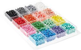 img 1 attached to 🔳 4000 pcs Perler Beads Stripes and Pearls Assorted Fuse Beads Tray - Ideal for Kids Crafts