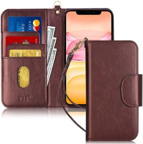 img 4 attached to 📱 FYY Case for iPhone 11 6.1-inch, [Kickstand Feature] Premium PU Leather Wallet Case Flip Folio Cover with [Card Slots] and [Note Pockets] for Apple iPhone 11 6.1 inch - Brown