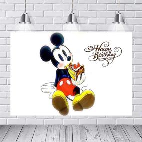 img 4 attached to Colorful Mickey Mouse Backdrop For Baby Shower Mickey Mouse Birthday Party Banner Supplies Cartoon Mouse Photography Background Banner Vinyl Backdrop For Birthday Party Decorations 5X3FT