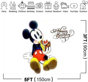 img 3 attached to Colorful Mickey Mouse Backdrop For Baby Shower Mickey Mouse Birthday Party Banner Supplies Cartoon Mouse Photography Background Banner Vinyl Backdrop For Birthday Party Decorations 5X3FT