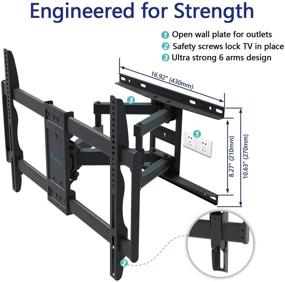 img 1 attached to 📺 Rentliv Full Motion TV Wall Mount: Dual Articulating Arms, Swivels, Tilts, and Rotates for 37-70 Inch TVs, Holds up to 132lbs - Max VESA 600x400mm