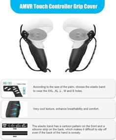 img 3 attached to 🎮 AMVR VR Accessory Set for Oculus Quest 2: Enhance Your Gaming Experience with Touch Controller Grip Cover, Lens Anti-Scratch Ring, Lens Protect Pad, Silicone Face Cover, and Ear Muffs - Black