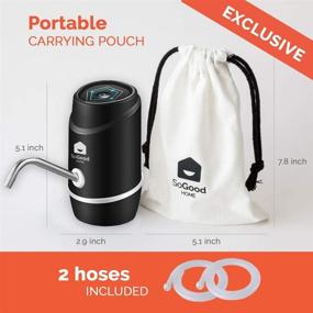 img 3 attached to 🚰 Portable 5 Gallon Water Dispenser Pump by SoGood - Camping Carry Bag - 2 Hoses - BPA Free - Automatic USB Charging - Ideal for Outdoor or Kitchen Use