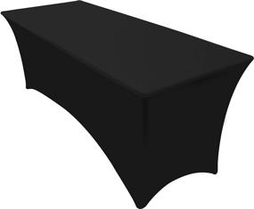 img 4 attached to 🍽️ Utopia Kitchen - 4 Ft Stretchable Spandex Tablecloth - Premium Tight Fit, Washable, Wrinkle Resistant Table Cover for Events & Parties (Black)