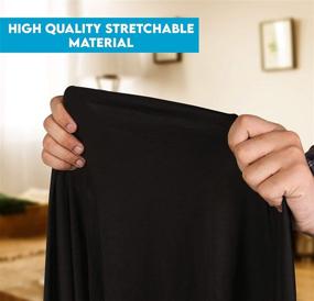 img 1 attached to 🍽️ Utopia Kitchen - 4 Ft Stretchable Spandex Tablecloth - Premium Tight Fit, Washable, Wrinkle Resistant Table Cover for Events & Parties (Black)