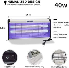 img 3 attached to 🦟 Jmxu's 40W Electric Bug Zapper: Powerful Mosquito Killer for Indoor, Backyard, Patio - Effective Insect Fly Traps with Electric Shock Grid and Mosquito Light Bulb