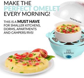 img 2 attached to Nostalgia Retro Premium Electric Egg Cooker - Boiled, Poached, Scrambled, Omelets, Whites, Sandwiches - Ideal for Keto & Low-Carb Diets - Large Capacity - Aqua