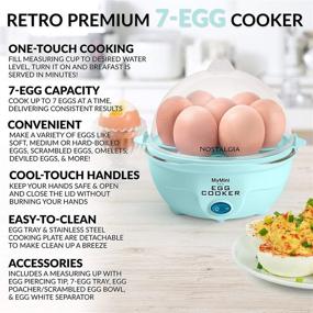 img 3 attached to Nostalgia Retro Premium Electric Egg Cooker - Boiled, Poached, Scrambled, Omelets, Whites, Sandwiches - Ideal for Keto & Low-Carb Diets - Large Capacity - Aqua