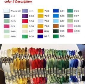 img 1 attached to DMC Colorful Holiday Collection Embroidery Floss Pack with 30 Assorted Cotton Colors, Kit 🧵 includes DMC Cross Stitch Hand Needles in Sizes 1-5. Premium Embroidery Thread for Vibrant Needlework.