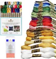 dmc colorful holiday collection embroidery floss pack with 30 assorted cotton colors, kit 🧵 includes dmc cross stitch hand needles in sizes 1-5. premium embroidery thread for vibrant needlework. logo